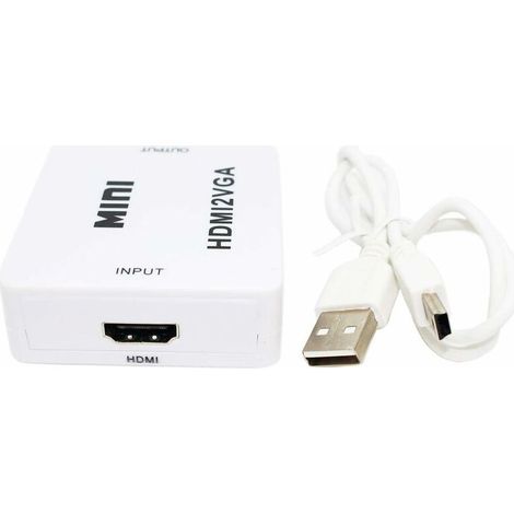 Convertisseur vidéo 1080P Adaptateur HDMI femelle vers VGA femelle 15 broches - Convertisseur signal vidéo (1/5)
