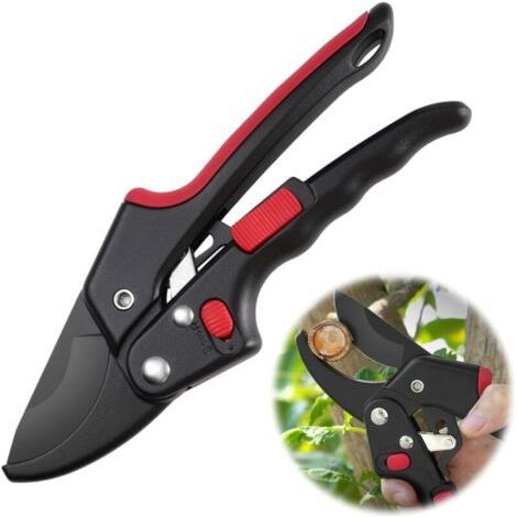 Pair Sécateur à Cliquet, Lame SK5 Teflon, Coupe Précise et Ergonomique - Outil de Jardinage Professionnel