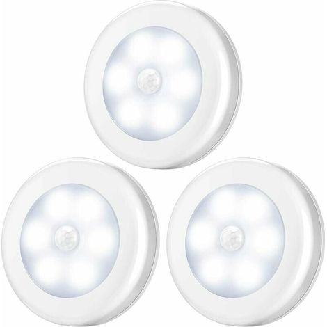Automatisches LED-Nachtlicht, kabellose Leuchte mit Bewegungsmelder für den Innenbereich, 3 Modi (3er-Packung Weißtöne) [Energieeffizienzklasse A+++] (1/5)