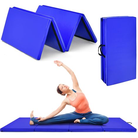 Tappetino da ginnastica pieghevole 240 x 116 x 5 cm morbido e confortevole per uso interno atmosfera accogliente in EPE blu 200018414