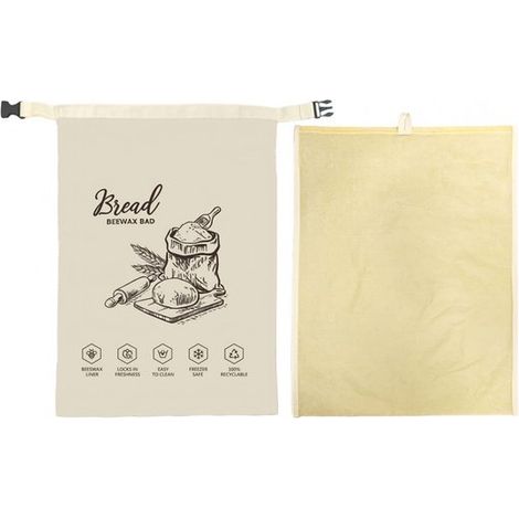 Bolsa de pan de cera de abeja extraíble，32x42 cm，Bolsa de pan de algodón，Con cierre de hebilla，Bolsa de almacenamiento，Bolsa para alimentos y pan (1/5)