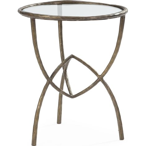 Table d'appoint verre et métal doré antique élégance intemporelle - doré antique (1/3)