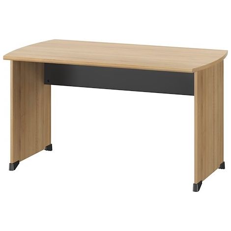 Bureau droit chêne L 120 x P 80 cm piètement plein bois - Jazz (1/2)