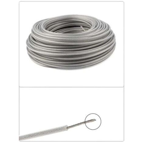 NALOOKAMIC Fil de Tondeuse en Acier 3 mm x 45 mtres, Fil de Tondeuse, Bobine de fil d\\'acier robuste pour dbroussailleuse de jardin, Fil de Rechange pour Tondeuse Gazon (1/3)