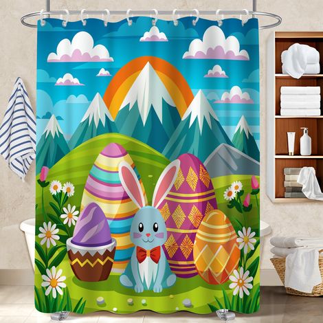 Rideau de douche tissu polyester 180x180 tissu respirant polyester pour salle de bain pour logement étudiant (1/5)
