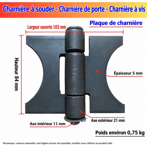 Charnière à souder demi-ronde en fer pour ridelle de camion 84x103x4,8 mm 84 103 4.8 mm 600 g – Livraison gratuite