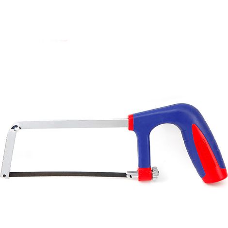 Bogensäge „Junior“ mit 15cm Sägeverlängerung mit ergonomischem Griff aus Stahl und blauem und rotem Gummi