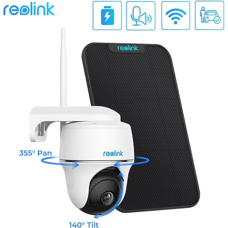 Reolink Telecamera Wi-Fi da Esterno Senza Fili Batteria, Argus PT 4 MP videocamere di sorveglianza con Pannello Solare, Cloud, 360° PTZ, Visione Notturna 2K, Rilevamento Uomo/Auto, 2 Vie Audio, Compat (1/4)