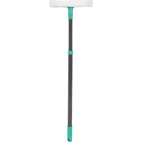 Rubber Squeegee Sponge Window Cleaner with Extendable Pole, Turquoise/Grey (1/4)