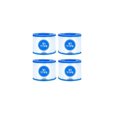 Cartridge Filtre VI pour Spa Gonflable Lay-Z-Spa - Compatible 90352E, 58323E, 90427E (Lot de 4) (1/5)