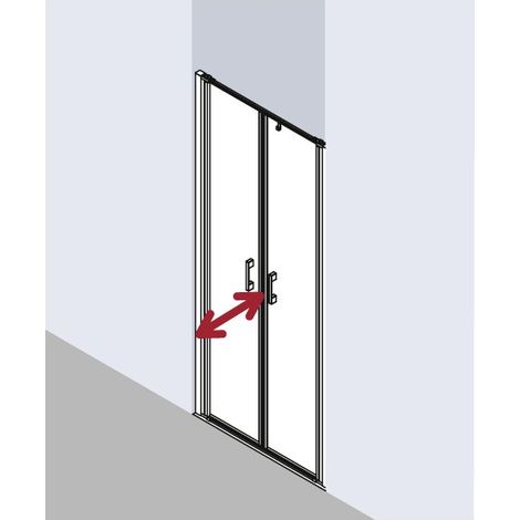 Kermi LIGA porte battante PTD 1050 x 2000mm argent ultra brillant verre trempé transparent