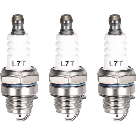 Source Map - Lot de 3 bougies d'allumage L7T pour tondeuses 2 temps 33cc 43cc 47cc 49cc
