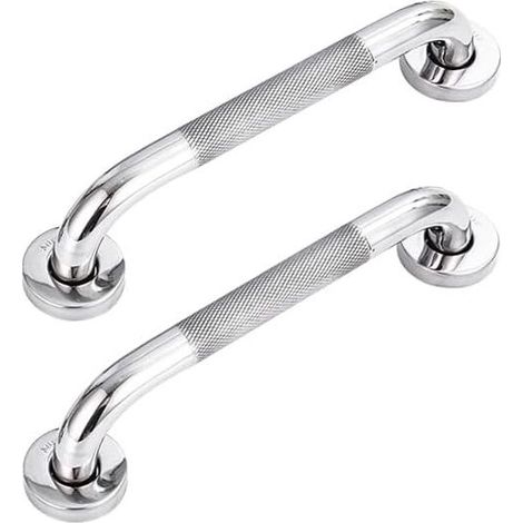 Lot de 2 barres d'appui de salle de bain en acier inoxydable 304 avec poignée antidérapante,pour baignoire,toilettes, salle de bain, rampe d'escalier (1/5)