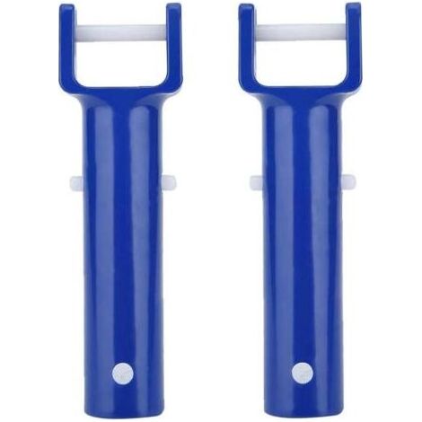 Piscine V Tête poignée Piscine tête de brosse poignée piscine V Pince tête Poignée de rechange d'accessoires en plastique bleu 2PCS (1/5)