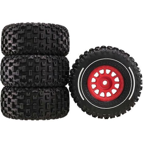 pneus en caoutchouc de 65 mm et 12 mm d'épaisseur pour voiture RC MJX 14301/14302 à l'échelle 1/14 - Rouge (1/5)