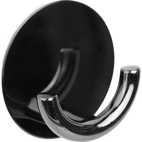 Kreativer nordisch-minimalistischer Wandhaken, selbstklebender Haken aus Edelstahl-Zink-Legierung für Badezimmer- und Küchentüren zum Aufhängen von Bademantel, Mantel, Handtuch (Schwarz).