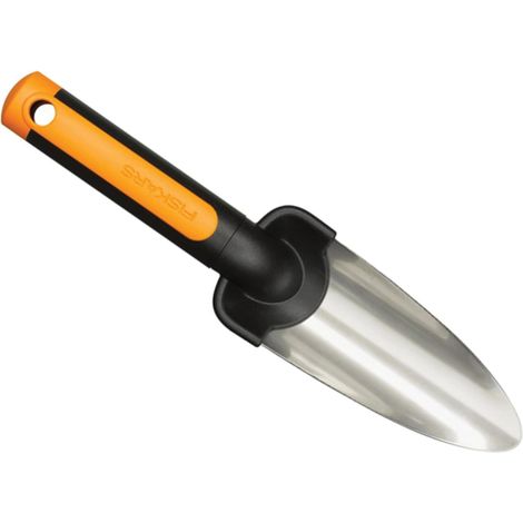 Fiskars Premium 27 cm Steel Transplanting Trowel in Black and Orange