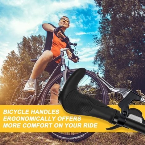 (22,2 mm) Guidon de vélo, poignée ergonomique antidérapante avec serrure en aluminium, poignée d'arrêt de vélo, pour vélo électrique/combat/VTT/vélo de ville (1/4)