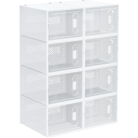 Boîte de rangement pour chaussures, design compact, structure empilable, 28X36X21 cm 8 Units (1/2)