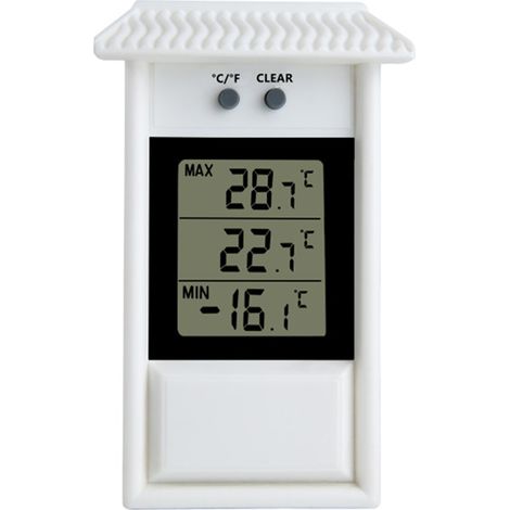 Numerisches Maxima-Minima-Thermometer, beständig im Innenbereich, verwendbar im Innen- oder Außenbereich, weiß (1/5)