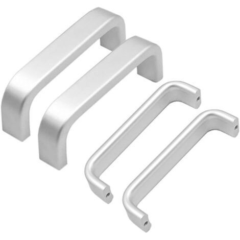 4pcs Kitchen Cabinet Door Handles Cupboard Drawer Bedroom Furniture Pull Center Distance 64mm, Aluminum, with screws (1/4)