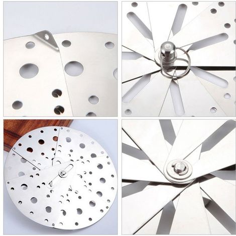 1 Couvercle anti-débordement, Acier inoxydable, Réglable 22,5 cm, Grille vapeur, Pour casserole diamètre 13 cm (1/5)