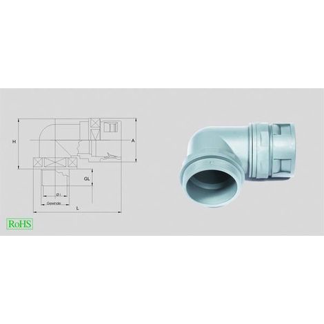 Helukabel 98436 HSSV 90° PG Raccordo a vite del tubo flessibile Nero PG21 90° 1 pz.