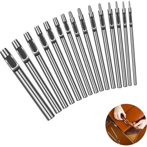 15 Leather Awl, Steel, 0.5mm to 6mm, DIY Tool, Bag, Shoe, Clothing (1/5)