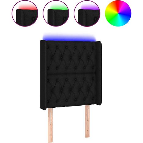 Maison Exclusive - LED Kopfteil Schwarz 83x16x118/128 cm Stoff