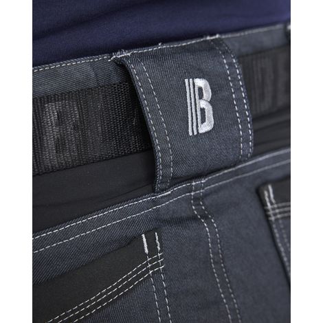 Pantalon de travail artisan denim stretch avec poches flottantes femme feMyanMare 7132 Marine/Noir L - FR(44) - SE(C42) - Standards