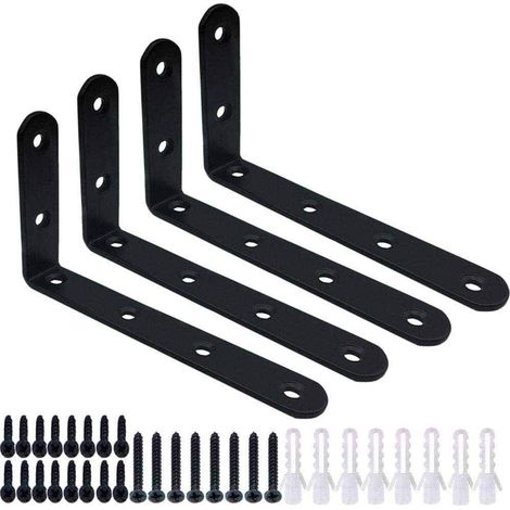 Support En L - Équerre Métallique 125 X 75 X 20 Mm - Pour Stabilisation Meubles Tables Bancs Étagères - Lot De 4 (1/5)