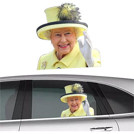 Autocollant voiture Reine PVC imperméable, déco jubilé 2022, sticker vitre voiture Union Jack, autocollant fenêtre (1/5)