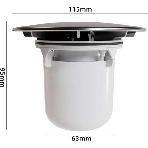 Bonde de douche 115 mm – Siphon anti-cheveux en plastique ABS – Installation facile – Prévention des obstructions – Salle de bain, cuisine (1/5)