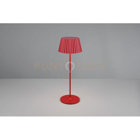 SUAREZ LAMPADA DA TAVOLO RICARICABILE METALLO ROSSO REGOLAZIONE INTESITA' TOUCH IP 44 H.39CM LED 1,5W 200lm, 3000K