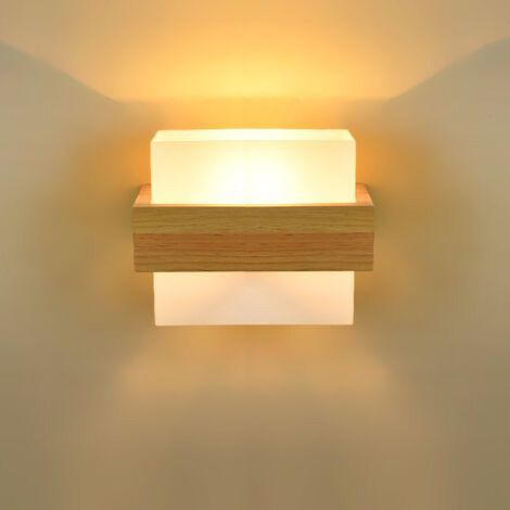 Abat-jour en bois massif et verre, tête de lit en bois de style chinois pour chambre à coucher (1/5)