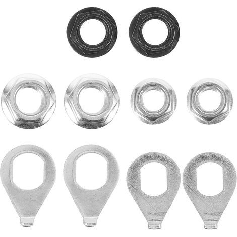 Kit de 6 rondelles pour roue de vélo (couleur aléatoire) : écrous d'axe, écrous à bride de fixation, écrous de moyeu fixes.-1.80X1.80X0.80CM (1/3)