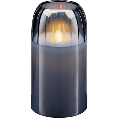 CANDELA LED GRIGIO FIAMMA REALISTICA LUMINEO DIAM. 7,5CM 13,5H CM