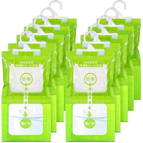 10 pièces 65 g sacs absorbant l'humidité déshumidificateur d'air résistant à la moisissure et à l'humidité déshumidificateur d'armoire résistant à l'humidité adapté au sous-sol, à l'armoire, à la voit (1/5)