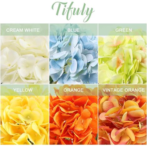 Fleurs d'hortensia artificielles, lot de 5 tiges longues en soie de 16 cm (6,3 pouces) pour bouquets de mariage, maison, hôtel, décoration de fête, c (1/5)