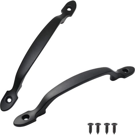 Lot de 2 poignées de meubles, poignées de penderie noires, poignées de porte de placard en alliage d'aluminium, pratiques pour la cuisine et la salle de bain. (1/5)
