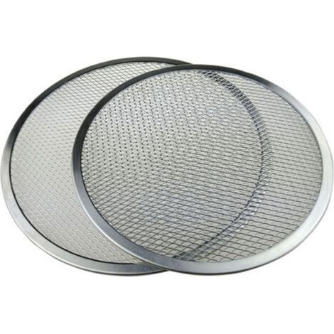 2 rejillas de aluminio perforadas para hornear pizza, diamètre 31 cm (1/4)