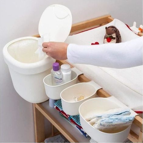 Corbeilles Table à Langer, Plastique, Blanc, 27 x 23 x 26 cm LBQ27 (1/3)
