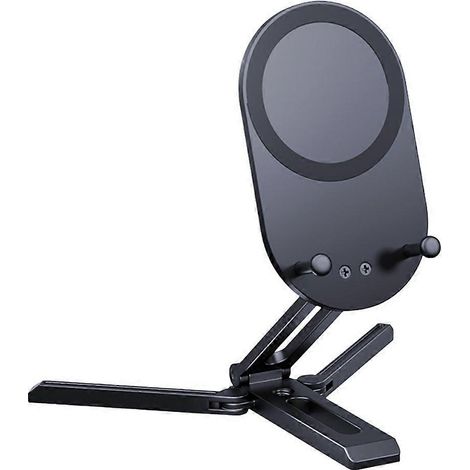 Support magnétique pour téléphone, support de bureau pliable et portable en alliage d'aluminium, compatible avec la plupart des téléphones portables. (1/5)