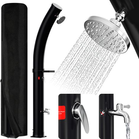Wolketon 35L Solardusche gebogen mit integrierter Seifenablage – Praktische Gartendusche Outdoor