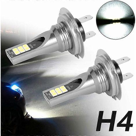 bombillas LED H4 para faros delanteros en caja, bombilla LED para coche 50W/14000LM/IP68 resistente al agua, faros antiniebla, 2 bombillas, luz blanca 6000-6500K () (1/4)