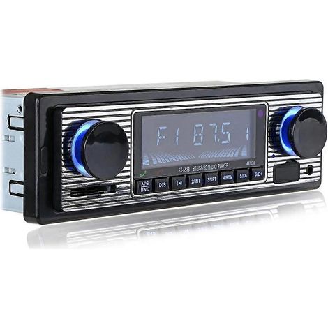 Autoradio Bluetooth vintage sans fil, lecteur multimédia MP3, AUX, USB, FM, stéréo classique 12 V (1/4)