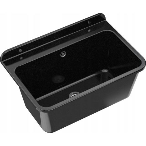 Évier utilitaire en polypropylène noir granité avec siphon – 61x41x30 cm – Granitan Large