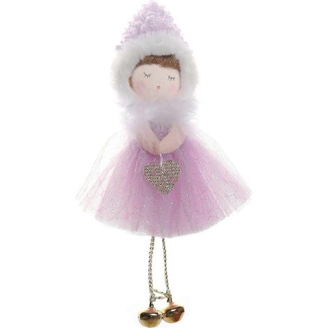 Tulle robe ange poupée avec cloche, décoration suspendue, pour le sapin de Noël mariage décoration de fête,A (1/5)