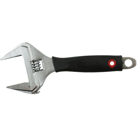 Clé à molette 3 en 1 compacte – Ouverture 34 mm – Longueur 165 mm – Mâchoires 60% plus grandes que standard – Finition chromée satinée
