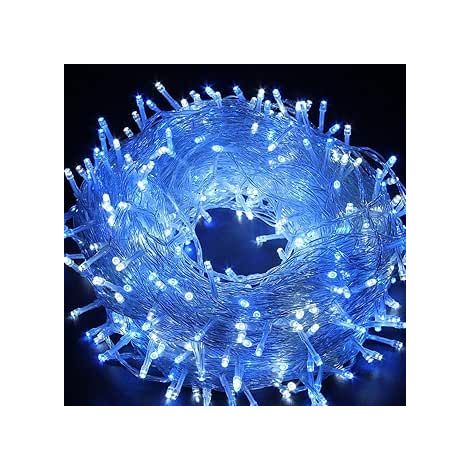 Guirlande lumineuse extérieur, 10m 100LED 8 Modes avec prise, Étanche IP44, pour Arbre de Noël, Intérieur/Extérieur, Jardin, Cour, Fête, Mariage (Bleu)